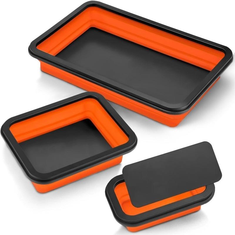 3Pcs Collapsible Magnetic Parts Tray Set 3 Size Silicone Foldable Magnetic Tool Tray Screw Storage Tray Magnetic organizer Tool помаранчевий
3Pcs Collapsible Magnetic Parts Tray Set 3 Size Silicone Foldable Magnetic Tool Tray Screw Storage Tray Magnetic organizer Tool помаранчевий