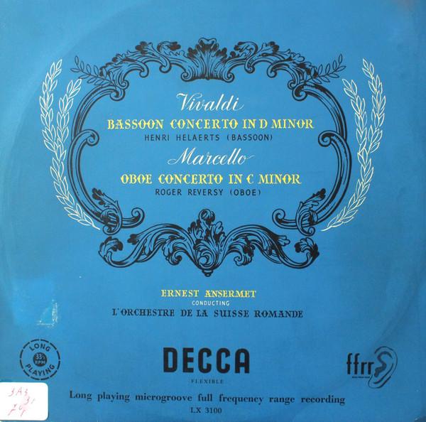 10inch Record ANTONIO VIVALDI, BENEDETTO MARCELLO - Bassoon Concerto In D Minor / Oboe LX3100 Decca 1953 Germany Classical Used
10inch Record ANTONIO VIVALDI, BENEDETTO MARCELLO - Bassoon Concerto In D Minor / Oboe LX3100 Decca 1953 Germany Classical Used