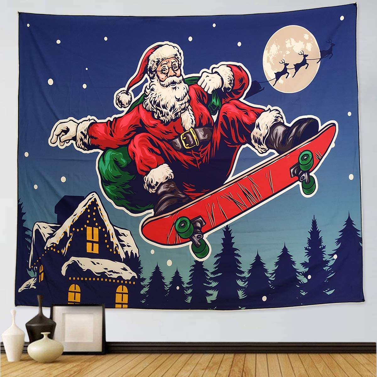 Christmas tapestry hippie santa tapestry christmas gift reindeer moon night tapestry hanging in room home christmas decoration
Christmas tapestry hippie santa tapestry christmas gift reindeer moon night tapestry hanging in room home christmas decoration