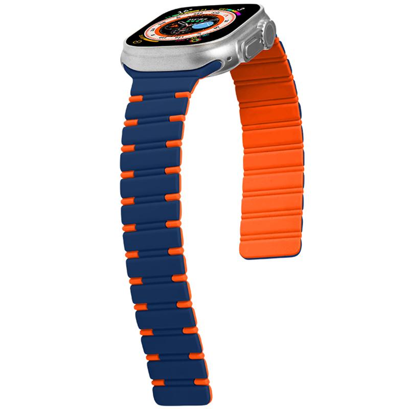 For Apple Watch Series 10 42mm/9 8 7 41mm/SE (2023) SE (2022) SE 6 5 4 40mm/3 2 1 38mm Dual Color Magnetic Silicone Watch Strap Mist Blue+Orange
For Apple Watch Series 10 42mm/9 8 7 41mm/SE (2023) SE (2022) SE 6 5 4 40mm/3 2 1 38mm Dual Color Magnetic Silicone Watch Strap Mist Blue+Orange