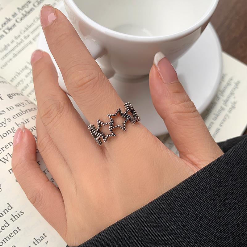 Retro Thai Silver Five-Pointed Star Openwork Ring - 925 Sterling, Non-Fading, Unique Style
Retro Thai Silver Five-Pointed Star Openwork Ring - 925 Sterling, Non-Fading, Unique Style