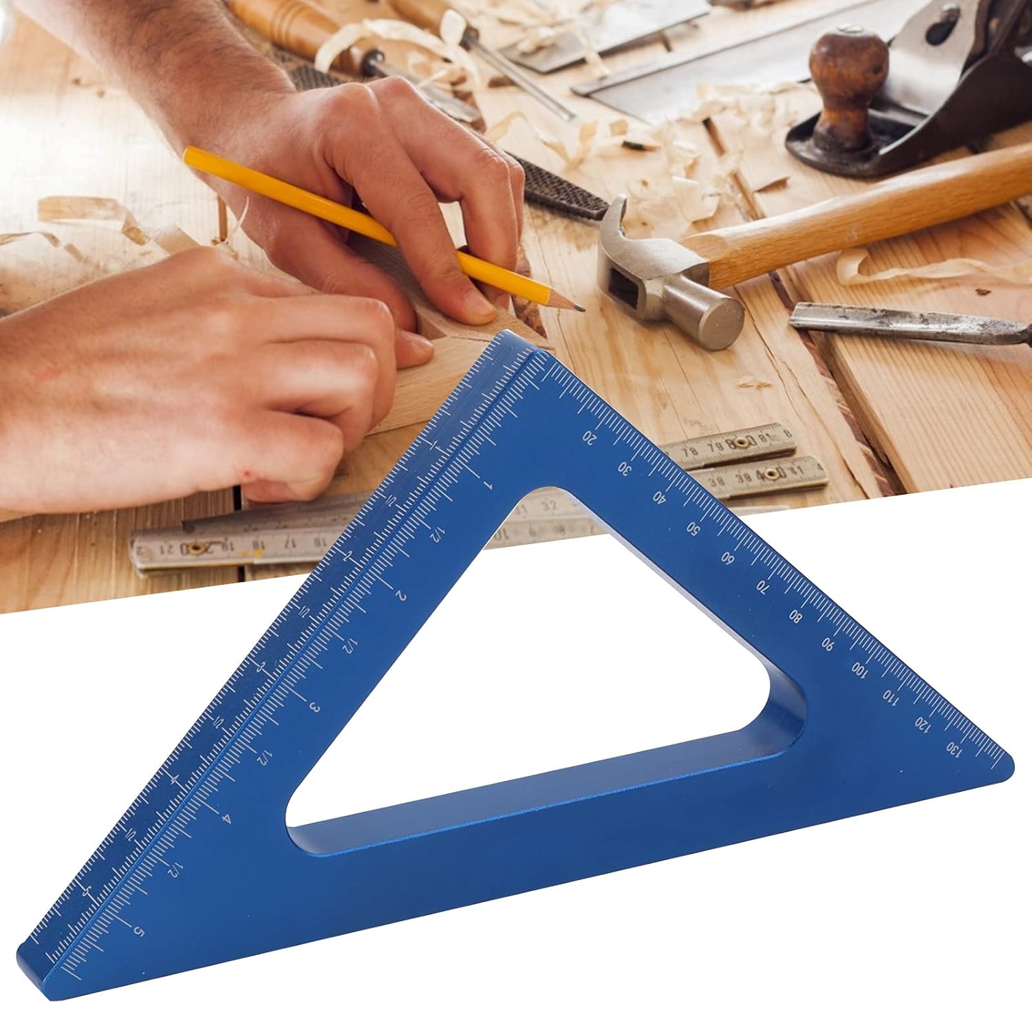Garosa Carpenter Triangle Ruler Right Angle Ruler 45/90 Degree Aluminum Alloy Imperial Metric Scale Pocket Layout Woodworking Measuring Tool Blue for
Garosa Carpenter Triangle Ruler Right Angle Ruler 45/90 Degree Aluminum Alloy Imperial Metric Scale Pocket Layout Woodworking Measuring Tool Blue for