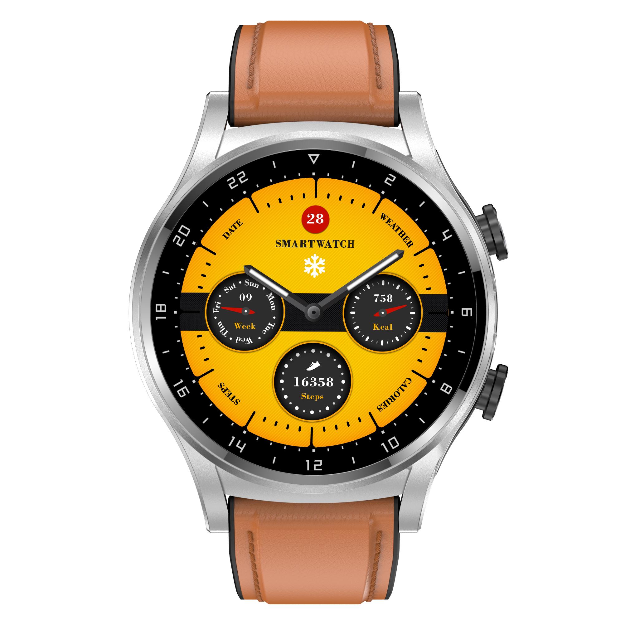 GT66 2-in-1 Leather Strap Smart Watch with TWS Bluetooth-compatible Headset Fitness Tracker Earbuds Combo Silver/Brown
GT66 2-in-1 Leather Strap Smart Watch with TWS Bluetooth-compatible Headset Fitness Tracker Earbuds Combo Silver/Brown