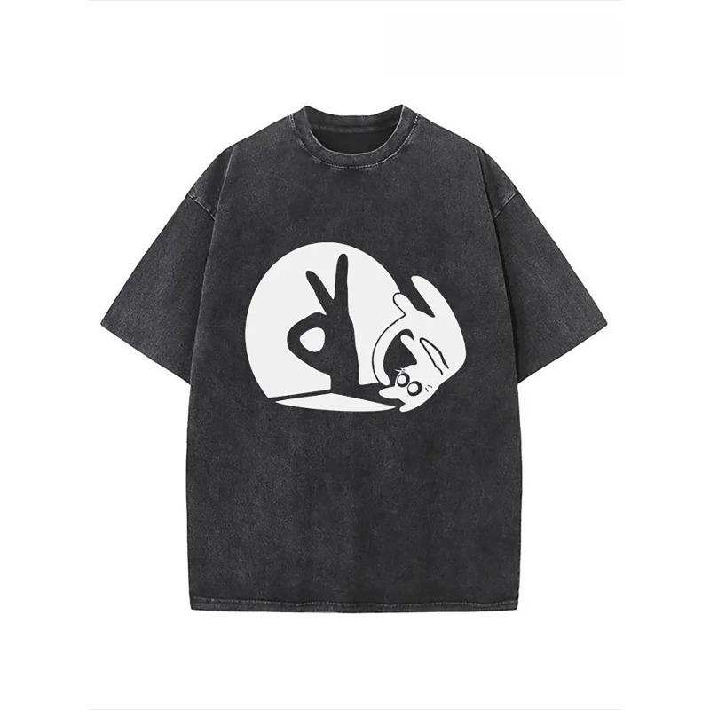 European Size Washed, Playful Biye Cat Printed T-Shirt, High-Quality Wax Printed Cotton Retro Fashion Brand T-Shirt, Suitable for Summer T-Shirt S чёрный
European Size Washed, Playful Biye Cat Printed T-Shirt, High-Quality Wax Printed Cotton Retro Fashion Brand T-Shirt, Suitable for Summer T-Shirt S чёрный