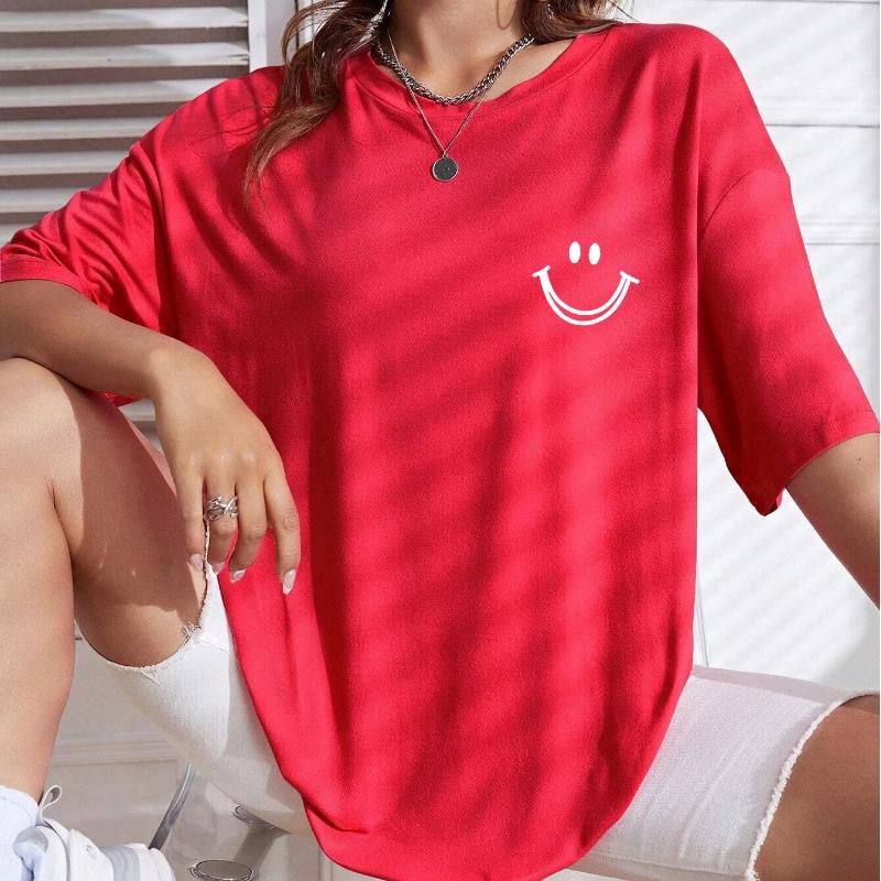 Happy Expression Printed Women Short Sleeve Street Hip Hop Tee Clothing All-math Breathable Tops Crewneck Women T-Shirts XL червоний
Happy Expression Printed Women Short Sleeve Street Hip Hop Tee Clothing All-math Breathable Tops Crewneck Women T-Shirts XL червоний
