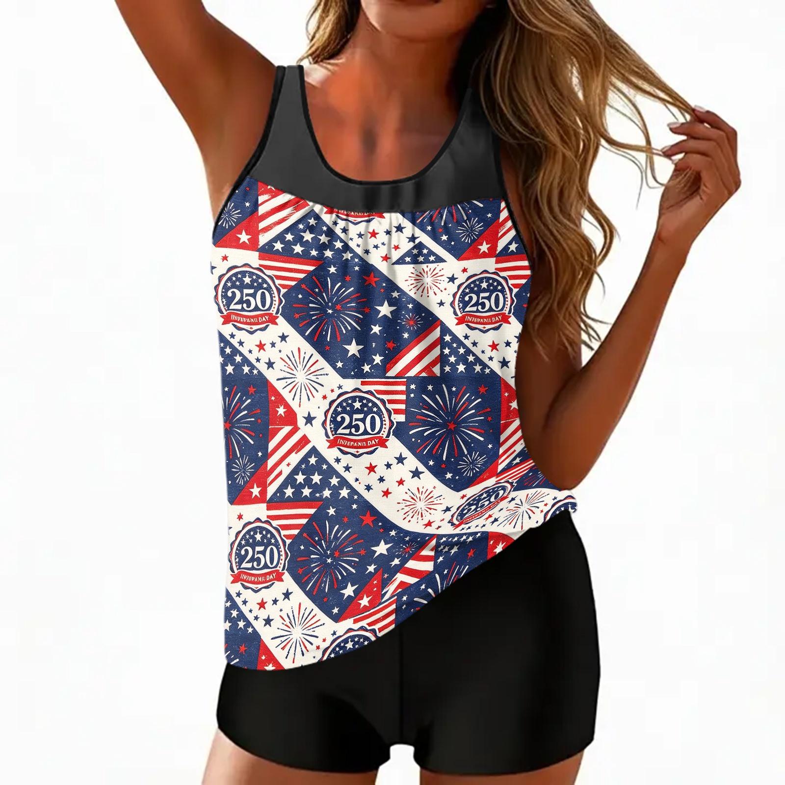 Women’s Sleeveless Tankini Top and Shorts Set with Star and Stripe Print Comfortable Swimwear for Beach Pool XL
Women’s Sleeveless Tankini Top and Shorts Set with Star and Stripe Print Comfortable Swimwear for Beach Pool XL
