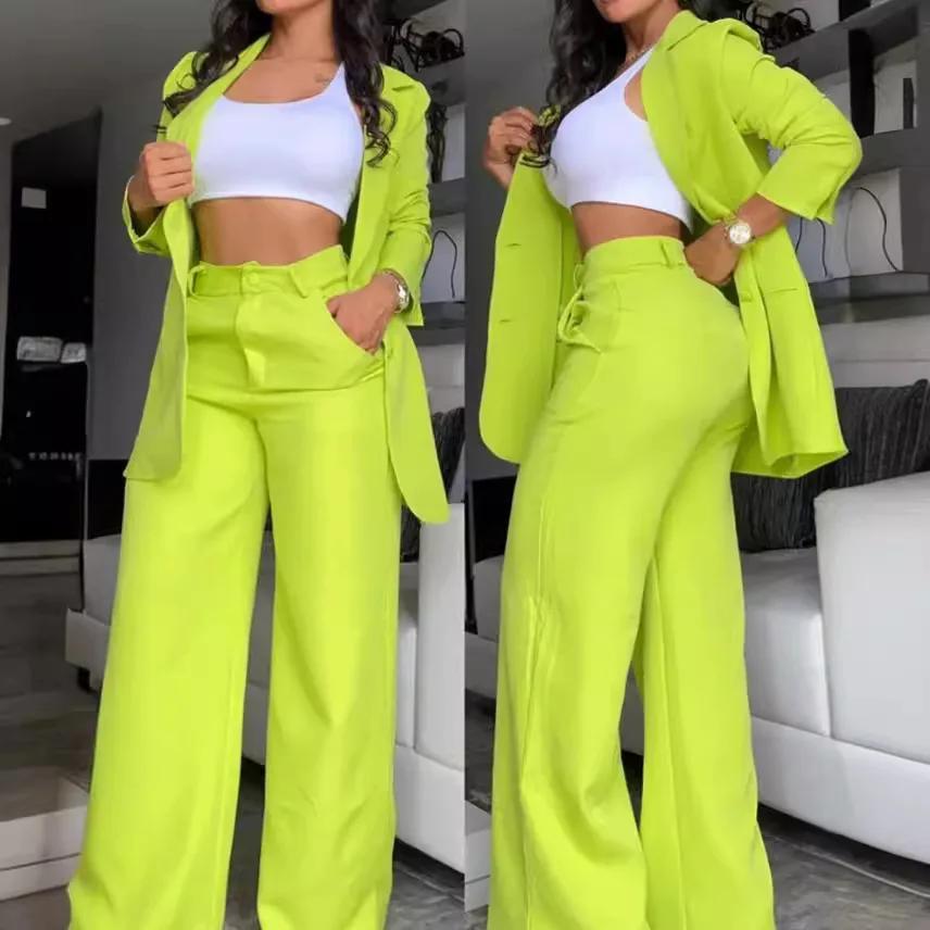 Women Pant Sets Two Piece Set Pants Turn Down Collar Single Breasted Tracksuit Outerwear Ankle Length Straight Pockets Loose XS жовтий
Women Pant Sets Two Piece Set Pants Turn Down Collar Single Breasted Tracksuit Outerwear Ankle Length Straight Pockets Loose XS жовтий