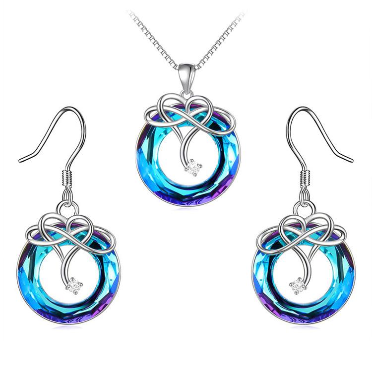 Для дочери -S925 I Love You Until Infinity Crystal ожерелье и серьги комплект, модные подвески Infinity Love для женщин
Для дочери -S925 I Love You Until Infinity Crystal ожерелье и серьги комплект, модные подвески Infinity Love для женщин