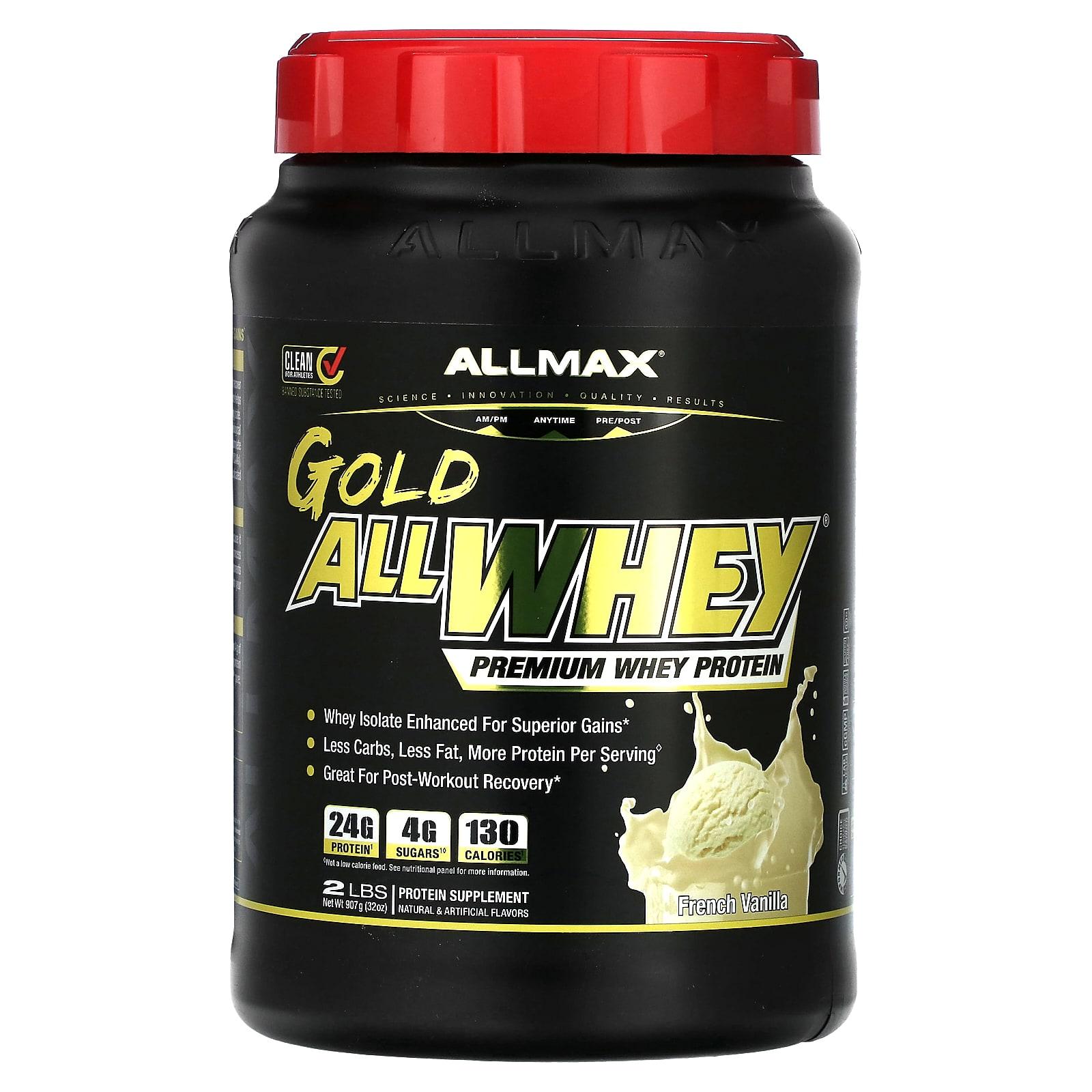 ALLMAX, Gold AllWhey, Premium Whey Protein, French Vanilla, 2 lb (907 g) 
ALLMAX, Gold AllWhey, Premium Whey Protein, French Vanilla, 2 lb (907 g)