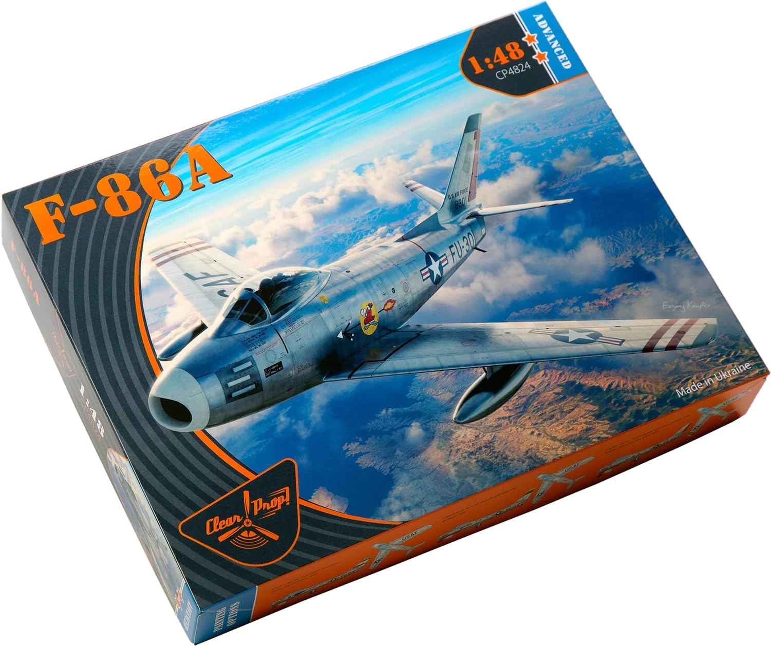 Прозрачная пластиковая модель американской сабли CPU4824 Prop! 1/48 Ф-86А 
Прозрачная пластиковая модель американской сабли CPU4824 Prop! 1/48 Ф-86А