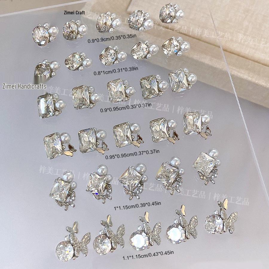 High Transparency Zirconia Butterfly Nail Art: Luxury Super Flash Rock Candy with Handmade Pearl & Diamond Finishes
High Transparency Zirconia Butterfly Nail Art: Luxury Super Flash Rock Candy with Handmade Pearl & Diamond Finishes