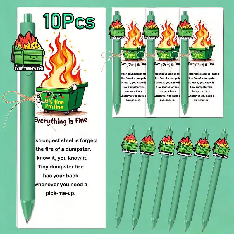 10Pcs Joke Trash Can Fire Round Pens Emotional Support Office Gifts for Employees Colleagues Team Signing Pen Add Bookmark, Interesting Writing Tool 10Pcs
10Pcs Joke Trash Can Fire Round Pens Emotional Support Office Gifts for Employees Colleagues Team Signing Pen Add Bookmark, Interesting Writing Tool 10Pcs