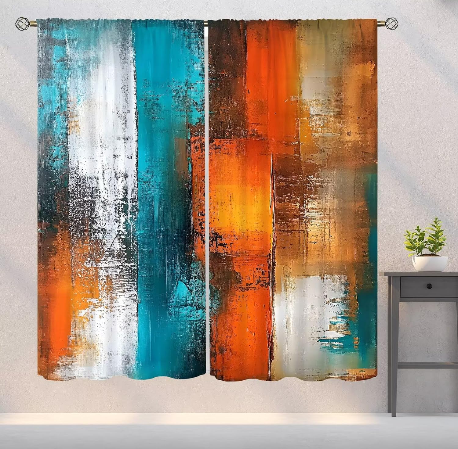Abstract Burnt Orange Blackout Curtains,Retro Orange Grey Ombre Minimalist Oil Art Printed Window Drapes For Bedroom Living Room W60H190(CM)-1 Pcs
Abstract Burnt Orange Blackout Curtains,Retro Orange Grey Ombre Minimalist Oil Art Printed Window Drapes For Bedroom Living Room W60H190(CM)-1 Pcs