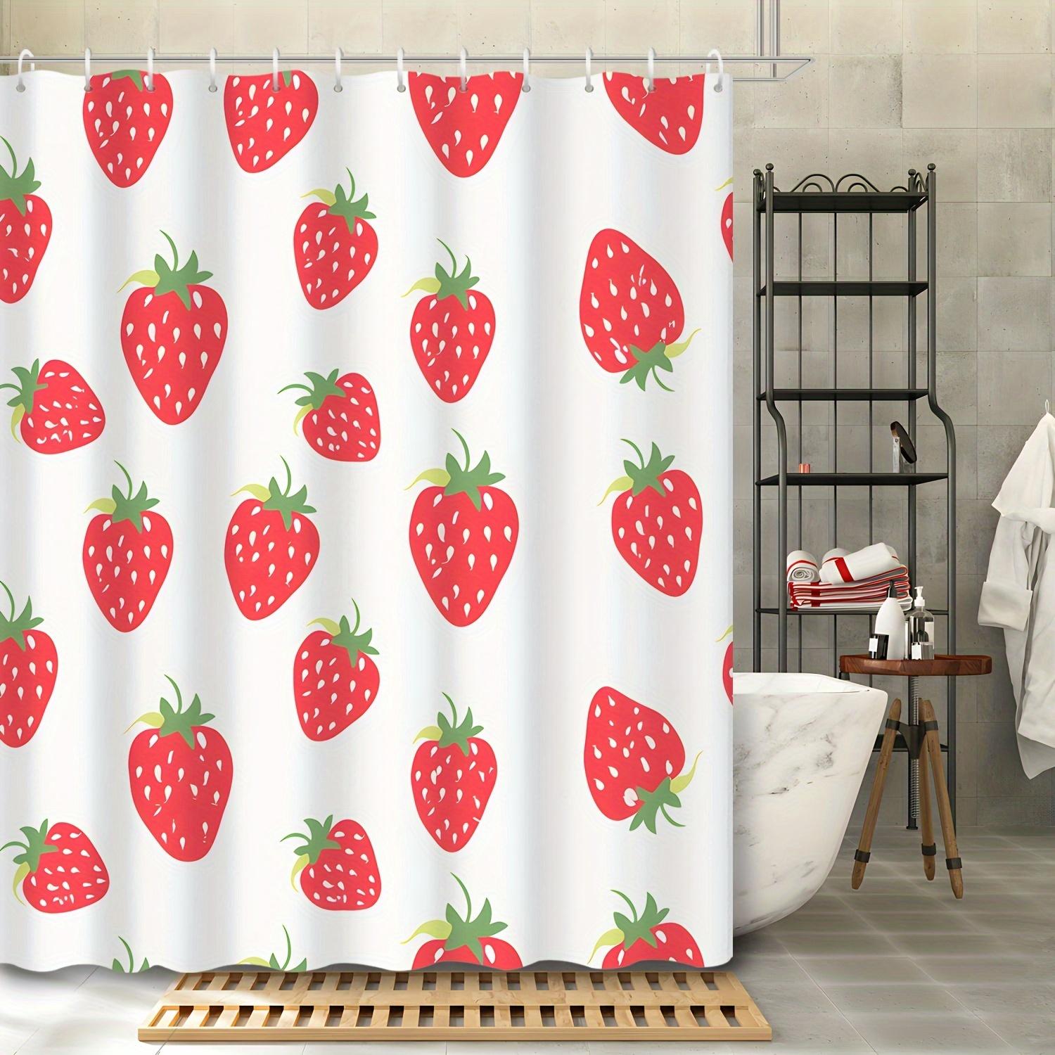1Pc Cute Cartoon Red Fruit Strawberry Pattern Shower Curtain Polyester Fabric, Machine Washable Suitable For Bathroom Decoration W60H190(CM)-1 Pcs
1Pc Cute Cartoon Red Fruit Strawberry Pattern Shower Curtain Polyester Fabric, Machine Washable Suitable For Bathroom Decoration W60H190(CM)-1 Pcs