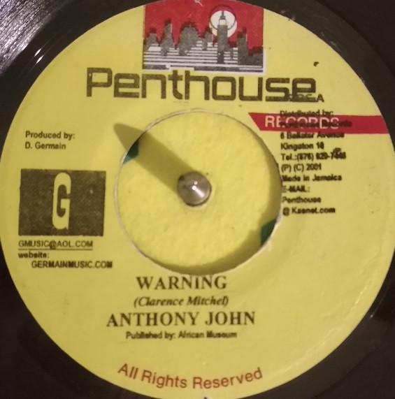 7inch Record ANTHONY JOHN - Warning NONE Penthouse Recor 2001 Jamaica Reggae, Ska & Dub Used
7inch Record ANTHONY JOHN - Warning NONE Penthouse Recor 2001 Jamaica Reggae, Ska & Dub Used