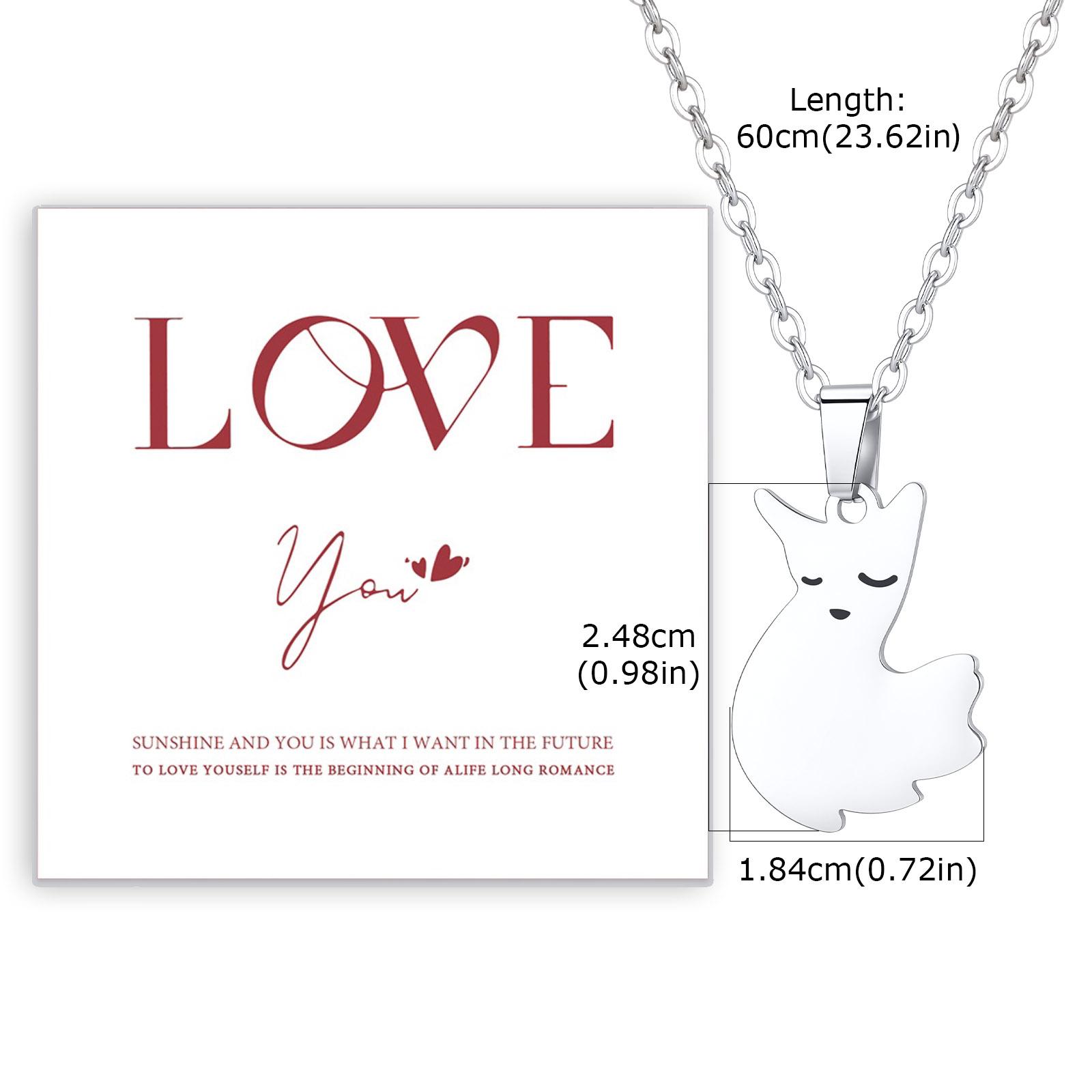 Vnox Silver Color Cute Fox Couple Necklace, Stainless Steel Embraced Foxes Pendant 60cm O-Chain Friendship Gift for Women Men
Vnox Silver Color Cute Fox Couple Necklace, Stainless Steel Embraced Foxes Pendant 60cm O-Chain Friendship Gift for Women Men