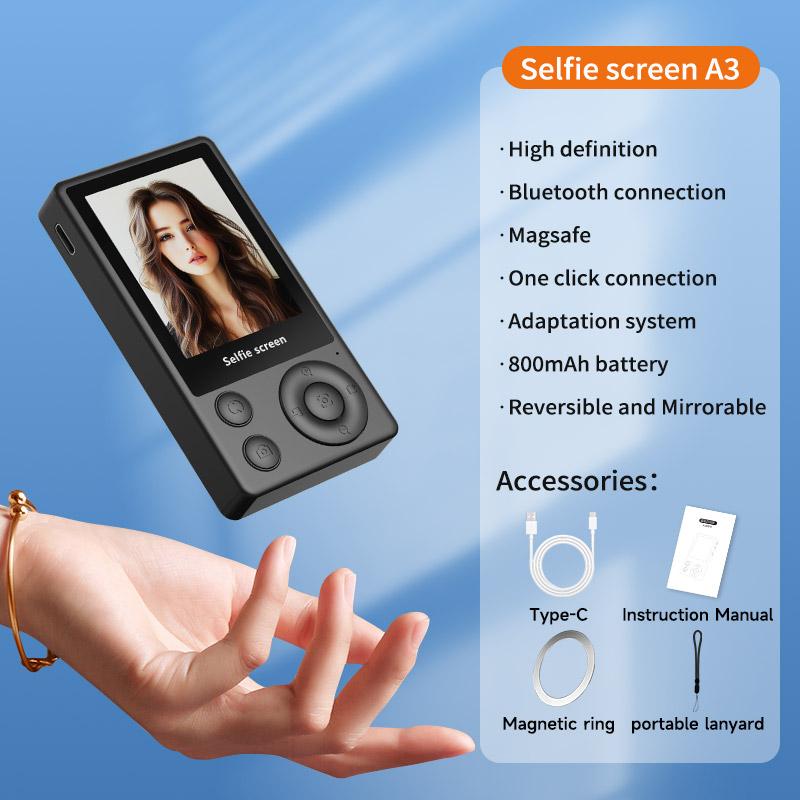 Vlog Selfie Monitor Screen Vlog Magnetic Video Recording for iPhone & Android Wireless Mirroring Content Creator Live stream чорний
Vlog Selfie Monitor Screen Vlog Magnetic Video Recording for iPhone & Android Wireless Mirroring Content Creator Live stream чорний