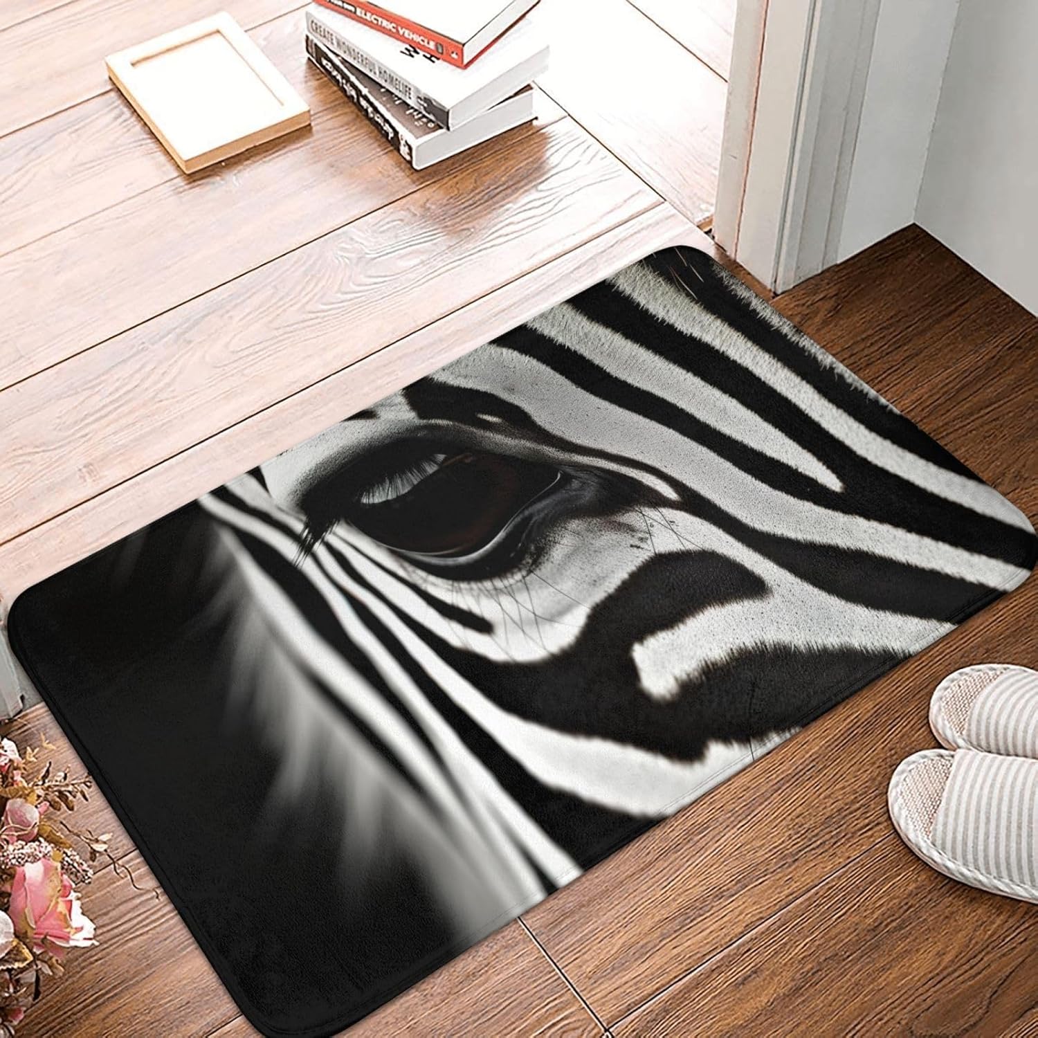 Abstract Animal Zebra Print Front Door Rug for Indoor Outdoor Entrance,Welcome Mat with Flannel Fabric 40x60cm
Abstract Animal Zebra Print Front Door Rug for Indoor Outdoor Entrance,Welcome Mat with Flannel Fabric 40x60cm