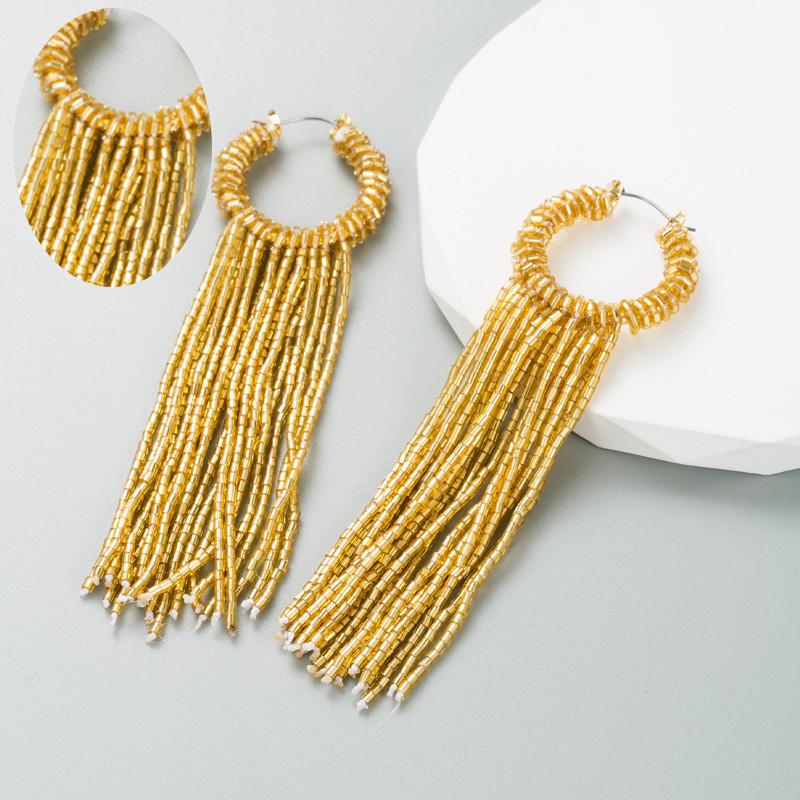 Модные серьги с длинной бахромой из бисера, серьги индивидуального цвета, женский высокий смысл 
Модные серьги с длинной бахромой из бисера, серьги индивидуального цвета, женский высокий смысл