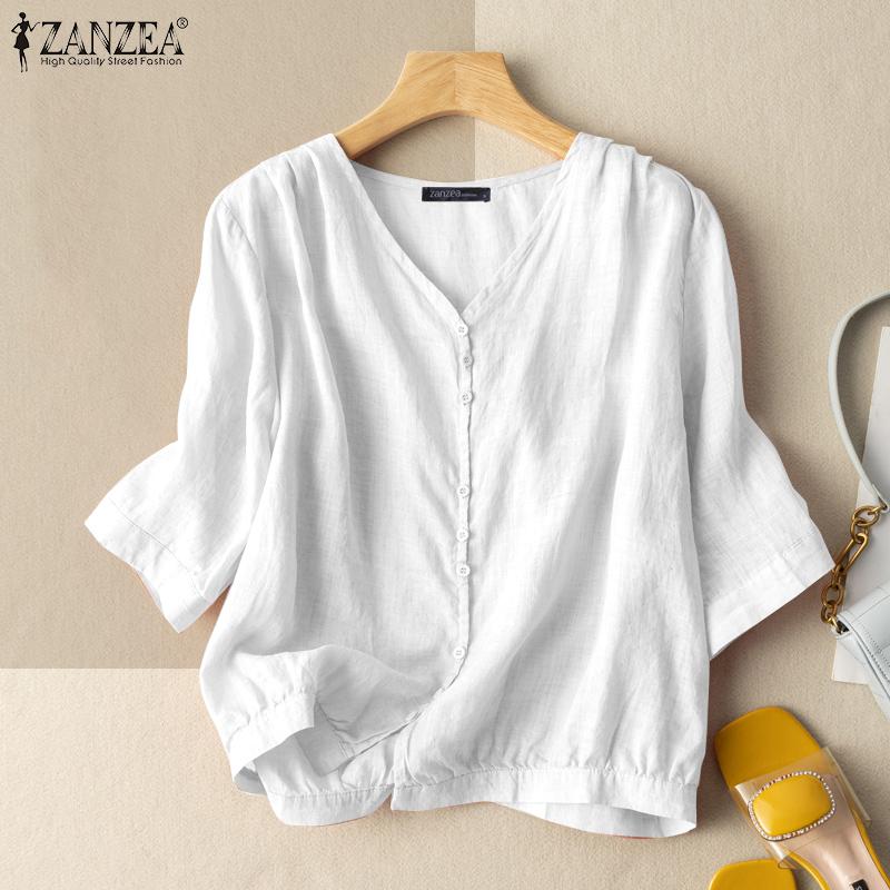 ZANZEA Женская повседневная свободная летняя блузка с v-образным вырезом и рукавами 3/4 M синий
ZANZEA Женская повседневная свободная летняя блузка с v-образным вырезом и рукавами 3/4 M синий