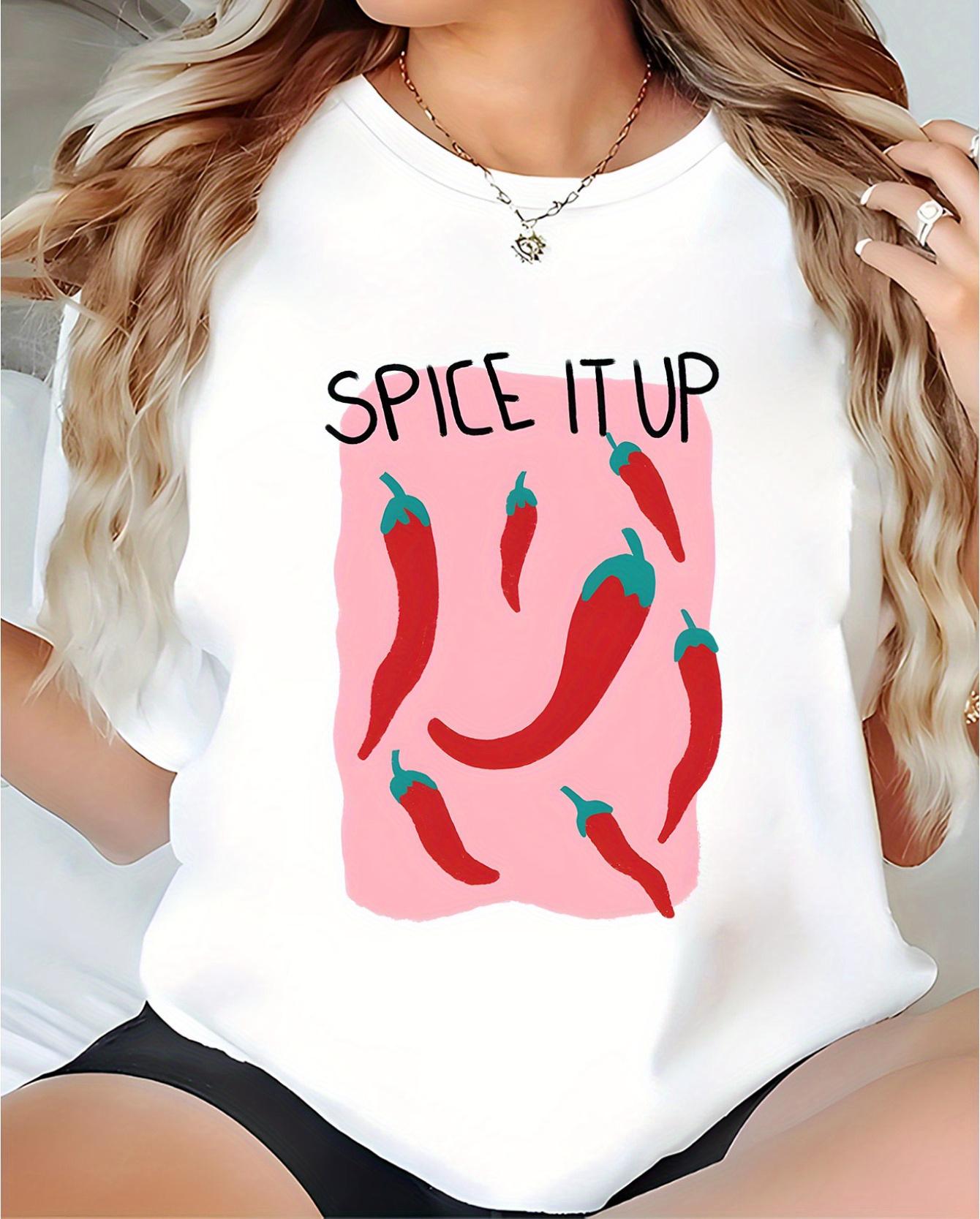 Womens TShirt with Spicy Chili Pepper Print Spice It Up Breathable Summer Casual Harajuku Sleeve Casual Aesthetic Clothes 4XL
Womens TShirt with Spicy Chili Pepper Print Spice It Up Breathable Summer Casual Harajuku Sleeve Casual Aesthetic Clothes 4XL