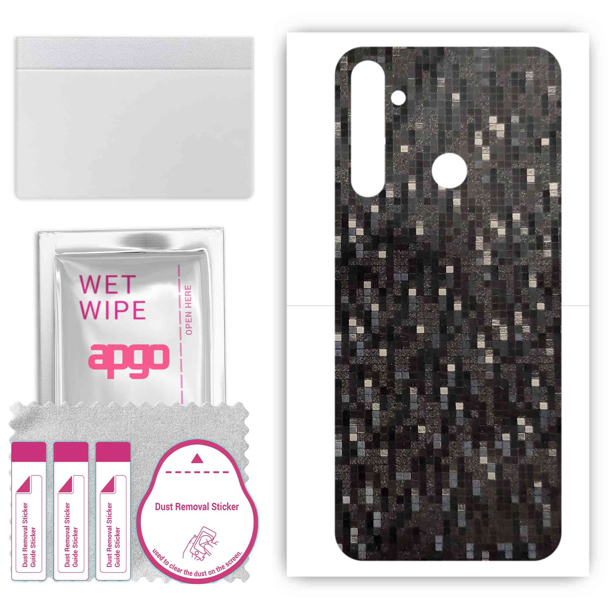 apgo Protective Skin Sticker for the back compatible with Realme Q, Wrap Film, Foil, Vinyl - Pattern Carbon Black Pixel
apgo Protective Skin Sticker for the back compatible with Realme Q, Wrap Film, Foil, Vinyl - Pattern Carbon Black Pixel