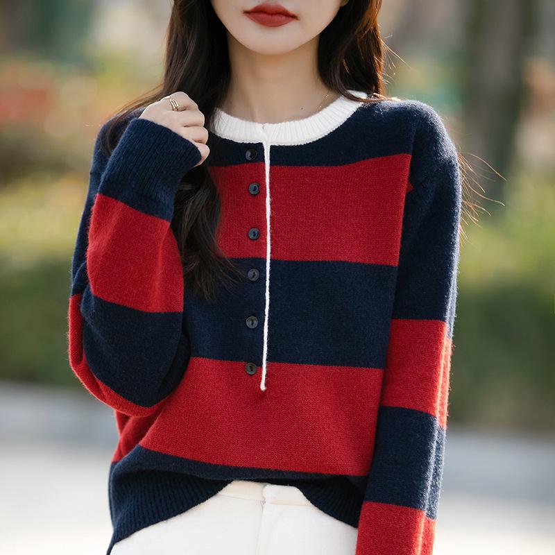 Women s Striped Colorblock Long Sleeve Knitted Sweater - Soft, Warm, Fashionable Round Neck Pullover for Autumn/Winter Extra Large червоний
Women s Striped Colorblock Long Sleeve Knitted Sweater - Soft, Warm, Fashionable Round Neck Pullover for Autumn/Winter Extra Large червоний