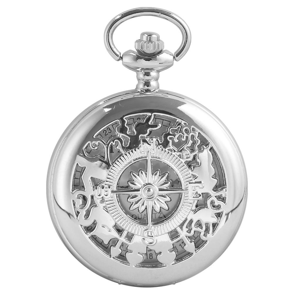 Elegant Vintage Retro Popular Silver Pocket Watch Hollow Compass Star Pattern Quartz Pendant Watch for Casual Wear CF1803 чорний
Elegant Vintage Retro Popular Silver Pocket Watch Hollow Compass Star Pattern Quartz Pendant Watch for Casual Wear CF1803 чорний