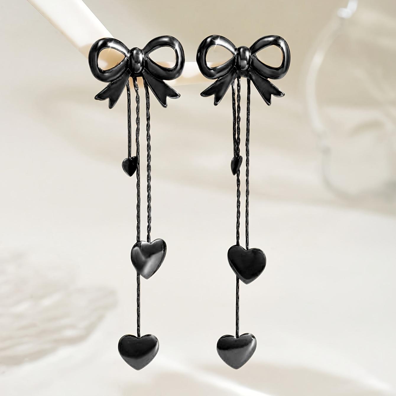 1 пара Новая Мода Универсальные Простые Ключичные Серьги-кисточки с Бантом и Сердечком чёрный
1 пара Новая Мода Универсальные Простые Ключичные Серьги-кисточки с Бантом и Сердечком чёрный