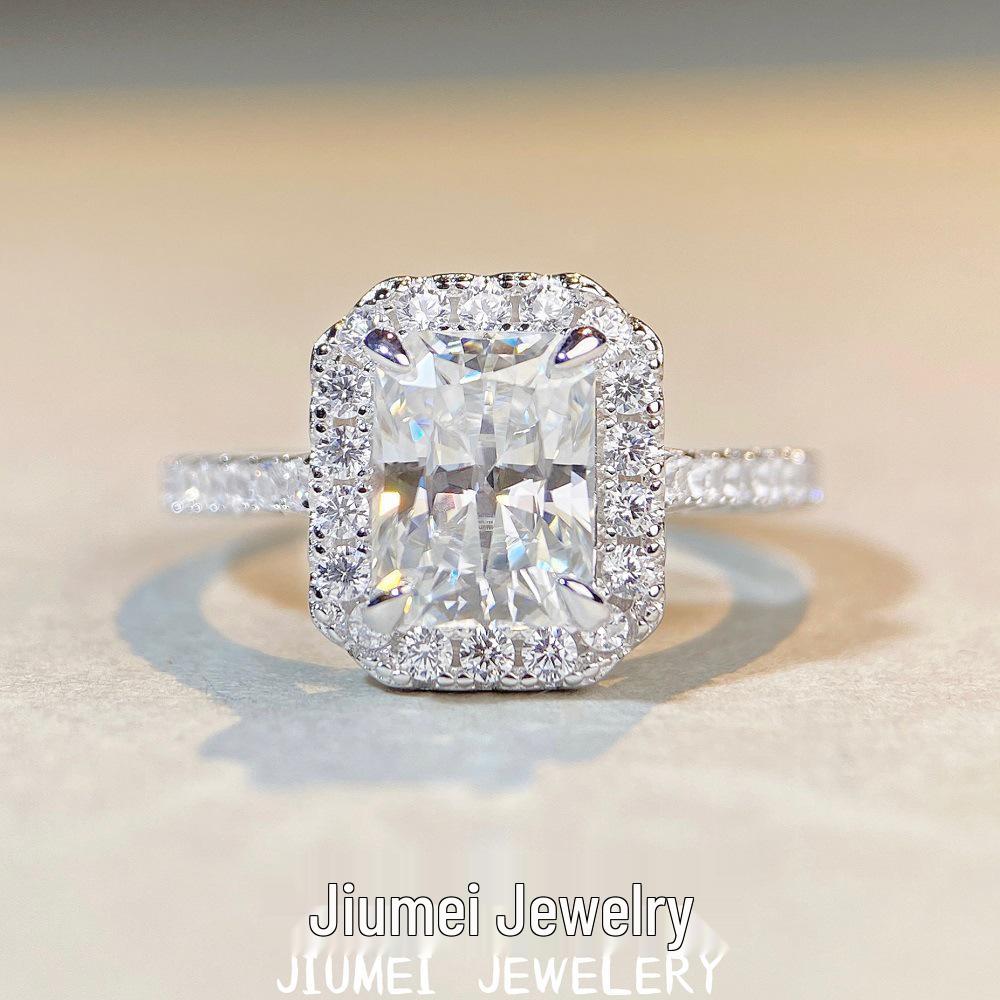 Radiant Cut 2 Carat D Color Moissanite Wedding Band in S925 Sterling Silver Size 6 
Radiant Cut 2 Carat D Color Moissanite Wedding Band in S925 Sterling Silver Size 6