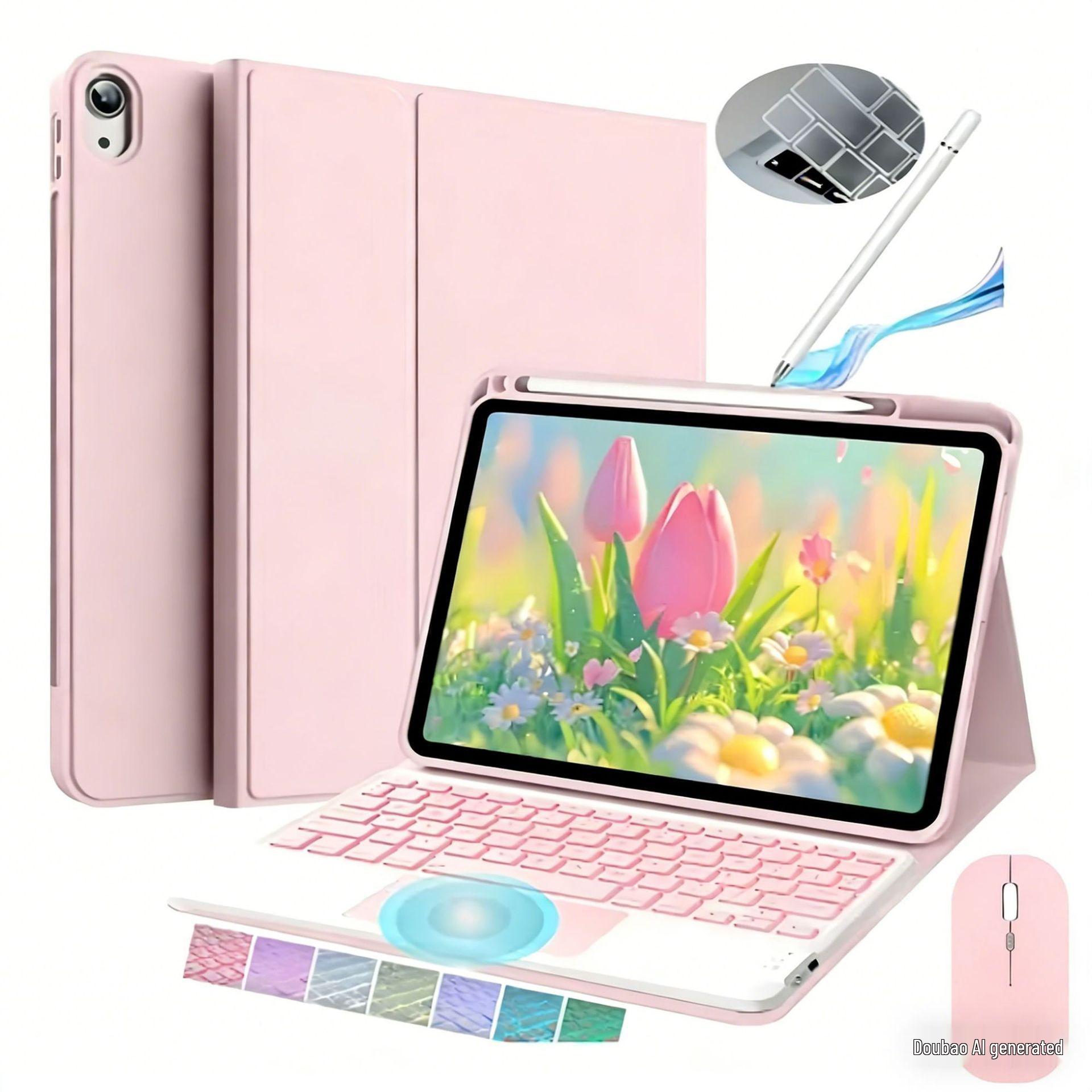 iPad A16 10th Gen Protective Case with Spanish Backlit Bluetooth Keyboard & Touchpad, Includes Ñ Key Pink + Touchpad Backlit Bluetooth Keyboard
iPad A16 10th Gen Protective Case with Spanish Backlit Bluetooth Keyboard & Touchpad, Includes Ñ Key Pink + Touchpad Backlit Bluetooth Keyboard