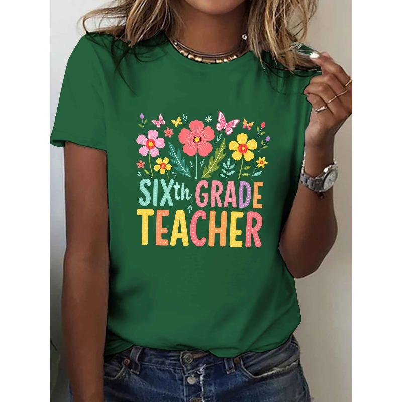 GRADE TEACHER Print T-shirt, Short Sleeve Crew Neck Casual Top for Summer & Spring, Women s Clothing 4XL
GRADE TEACHER Print T-shirt, Short Sleeve Crew Neck Casual Top for Summer & Spring, Women s Clothing 4XL