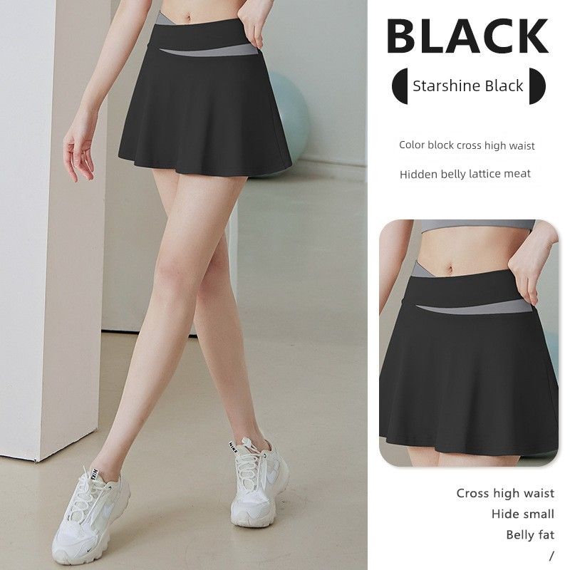 Summer Color Matching Thigh-Length Fashion Tape Fake Two-Piece Short Running Fitness Yoga Wear Training Quick-Drying Sports Skirt for Women Starshine Black S
Summer Color Matching Thigh-Length Fashion Tape Fake Two-Piece Short Running Fitness Yoga Wear Training Quick-Drying Sports Skirt for Women Starshine Black S