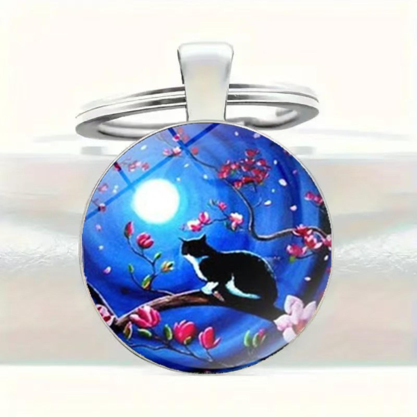 Round glass alloy keychain pendant One Size
Round glass alloy keychain pendant One Size