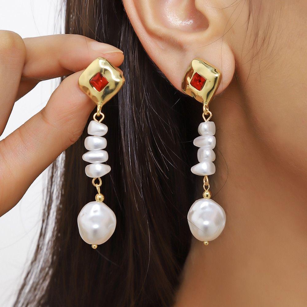 Vintage Pearl Earrings Tassel Dangle Earrings Irregular Shape Ear Accessories Daily StyleK
Vintage Pearl Earrings Tassel Dangle Earrings Irregular Shape Ear Accessories Daily StyleK