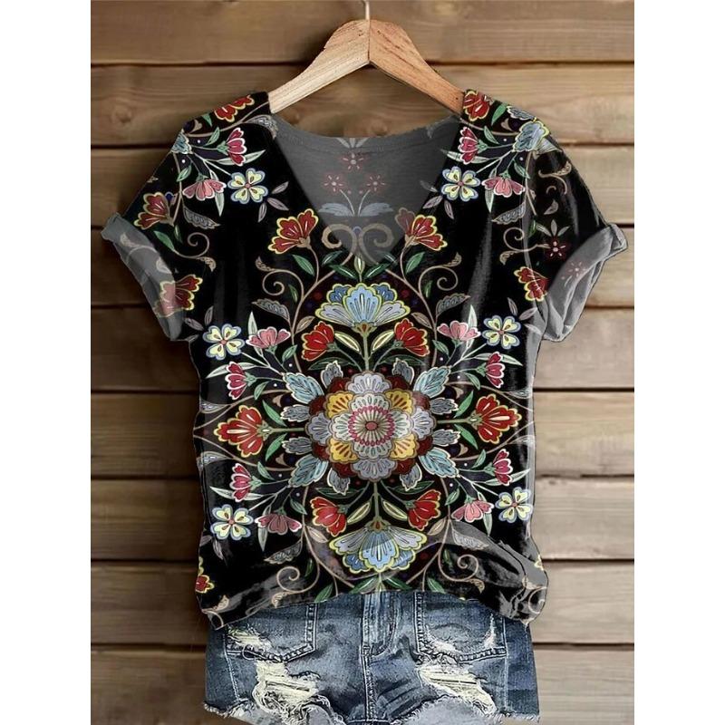 Women s T Shirt Print Graphic Paisley Vintage Stylish Classic Short Sleeve V Neck Regular Tops Daily Summer Spring S
Women s T Shirt Print Graphic Paisley Vintage Stylish Classic Short Sleeve V Neck Regular Tops Daily Summer Spring S