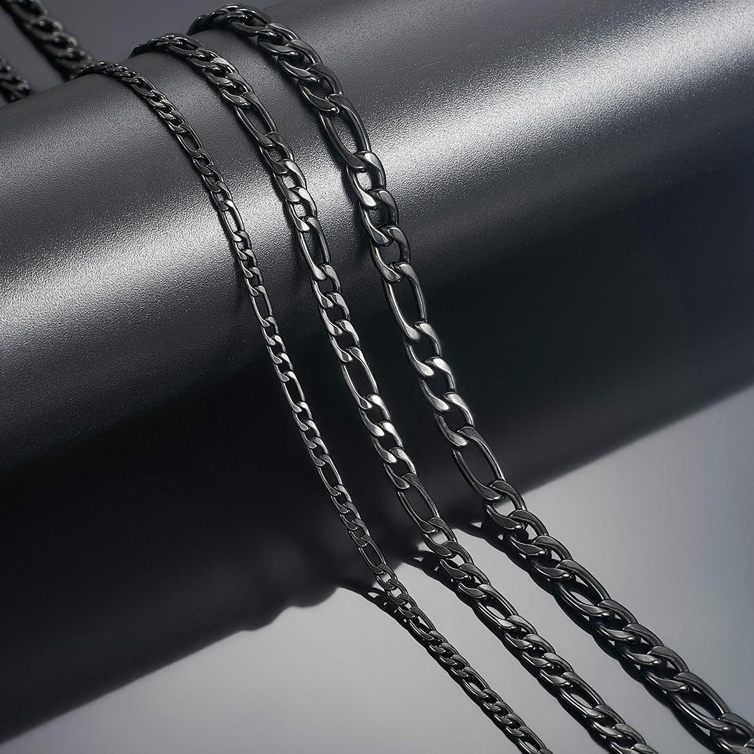 3mm/4.5mm/6mm Wide Black Vintage Stainless Steel Link Figaro Chain Necklace Choker for Men and Women Metal Jewelry Accessories Y21997YY-14 inches 36cm
3mm/4.5mm/6mm Wide Black Vintage Stainless Steel Link Figaro Chain Necklace Choker for Men and Women Metal Jewelry Accessories Y21997YY-14 inches 36cm