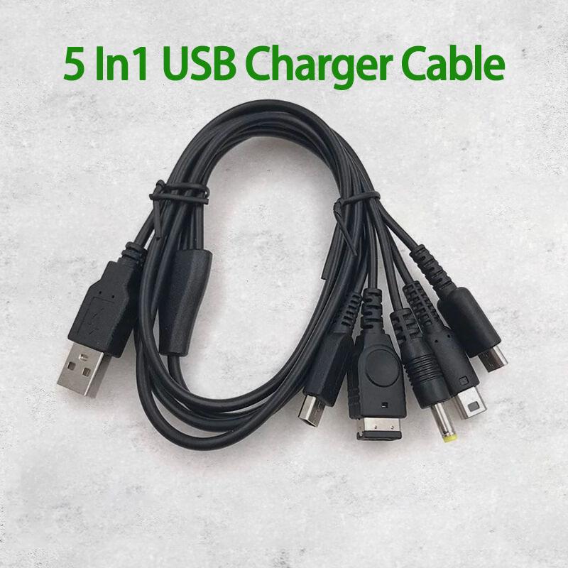 1PC Cable Fast Charging Cable 5 In 1 USB Game Charger Cord Wire For New 3DS XL NDS Lite NDSI LL WI I U GBA PSP
1PC Cable Fast Charging Cable 5 In 1 USB Game Charger Cord Wire For New 3DS XL NDS Lite NDSI LL WI I U GBA PSP