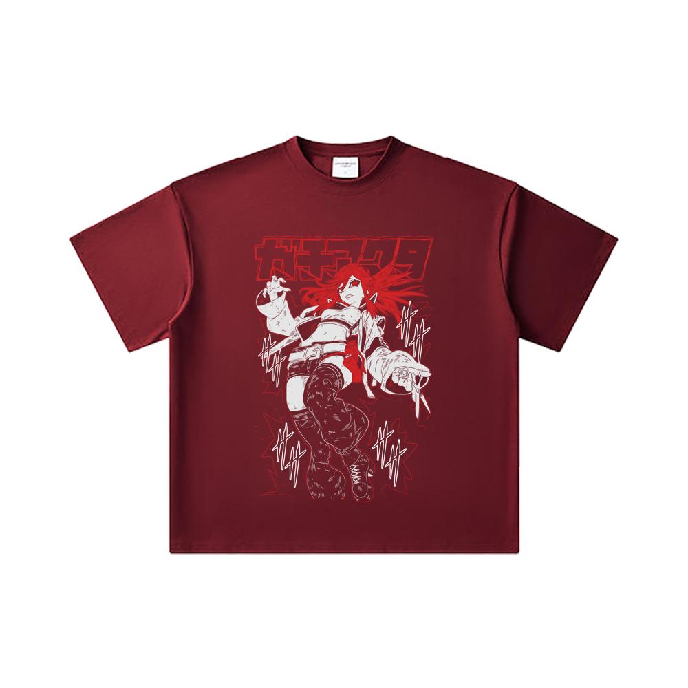 260 GSM Double Yarn 32 Count 100% Cotton Gachiakuta V6 Riyo Black Print Unisex Heavy Cotton T Shirt 2XL вина червоного кольору
260 GSM Double Yarn 32 Count 100% Cotton Gachiakuta V6 Riyo Black Print Unisex Heavy Cotton T Shirt 2XL вина червоного кольору