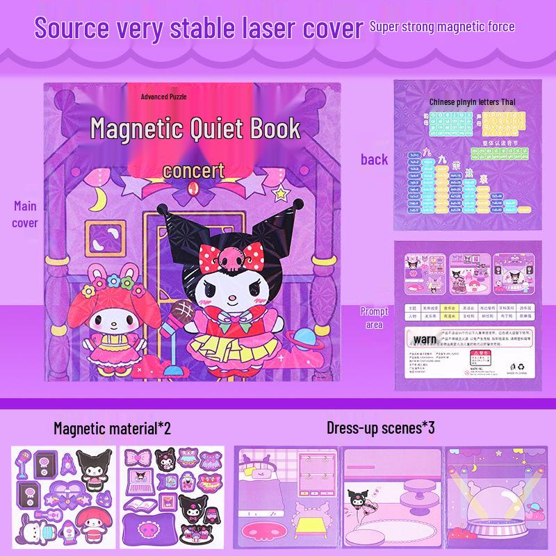 Магнитная тихая книга Sanrio: Серия готовых вырезок Образовательные магнитные наклейки «Сделай сам» для детей
Магнитная тихая книга Sanrio: Серия готовых вырезок Образовательные магнитные наклейки «Сделай сам» для детей