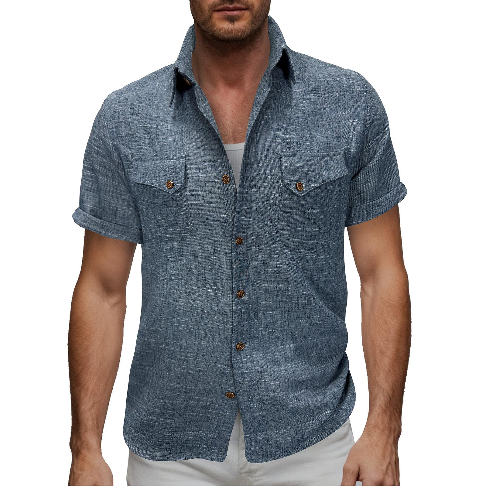 Men s Casual Cotton And Linen Double,pocket Cardigan Breathable Button Short,sleeved Top XXL
Men s Casual Cotton And Linen Double,pocket Cardigan Breathable Button Short,sleeved Top XXL