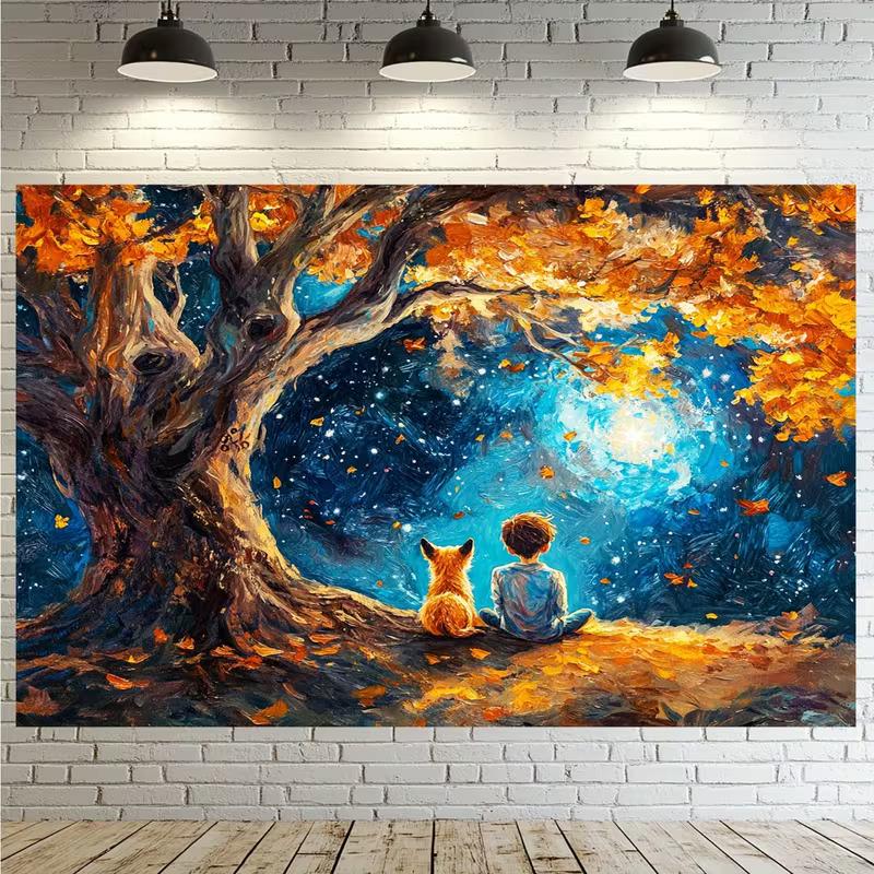 2D Oil Painting Autumn Tree Backdrop Boy & Dog Photography Background 47.2x31.5inch/120*80cm
2D Oil Painting Autumn Tree Backdrop Boy & Dog Photography Background 47.2x31.5inch/120*80cm