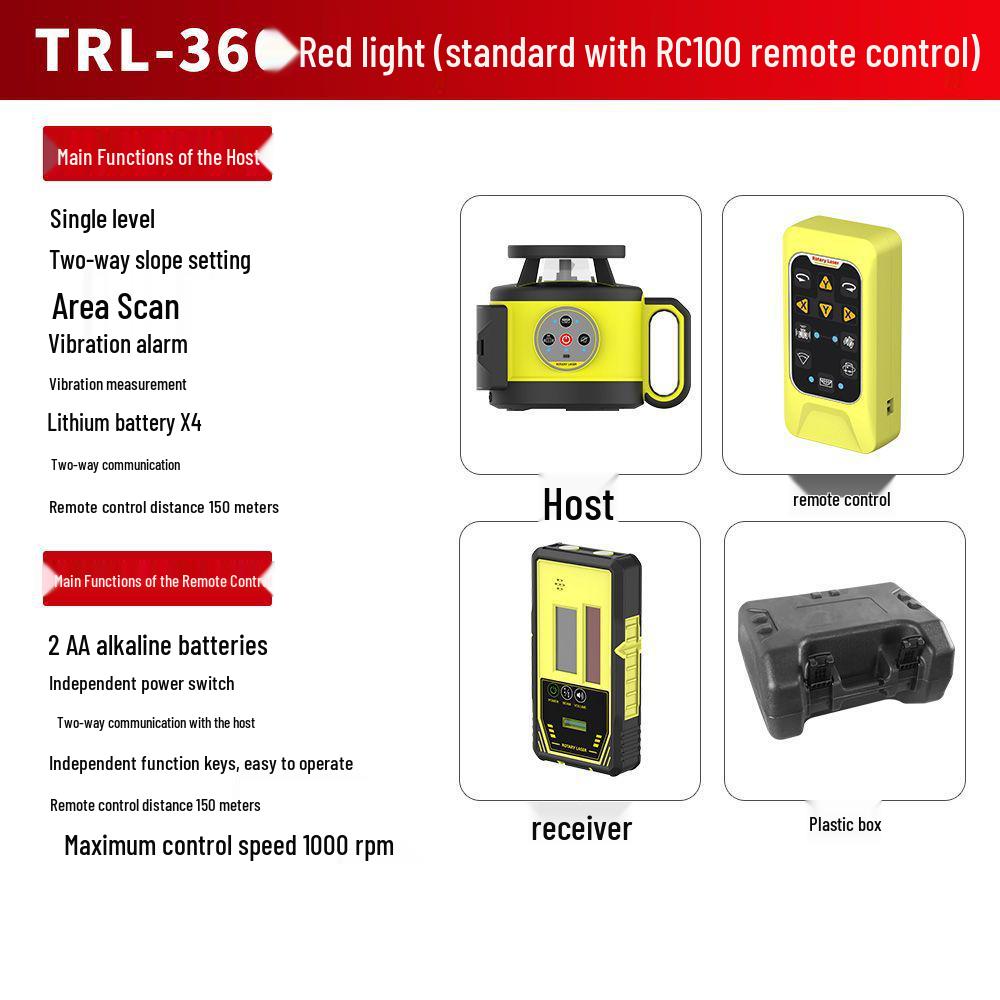 500m Automatic Rotary Laser Level with Red/Green Light for Horizontal/Vertical Leveling and Slope Setting
500m Automatic Rotary Laser Level with Red/Green Light for Horizontal/Vertical Leveling and Slope Setting