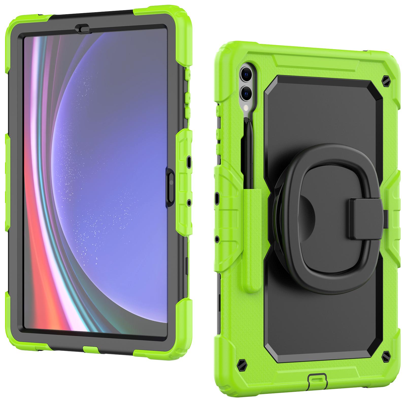 For Samsung Galaxy Tab S10 Ultra/S9 Ultra SM-X910/X916B/X918U PC+Silicone Drop-Proof Tablet Case Rotary Kickstand with Shoulder Strap Black+Yellowgreen PC
For Samsung Galaxy Tab S10 Ultra/S9 Ultra SM-X910/X916B/X918U PC+Silicone Drop-Proof Tablet Case Rotary Kickstand with Shoulder Strap Black+Yellowgreen PC
