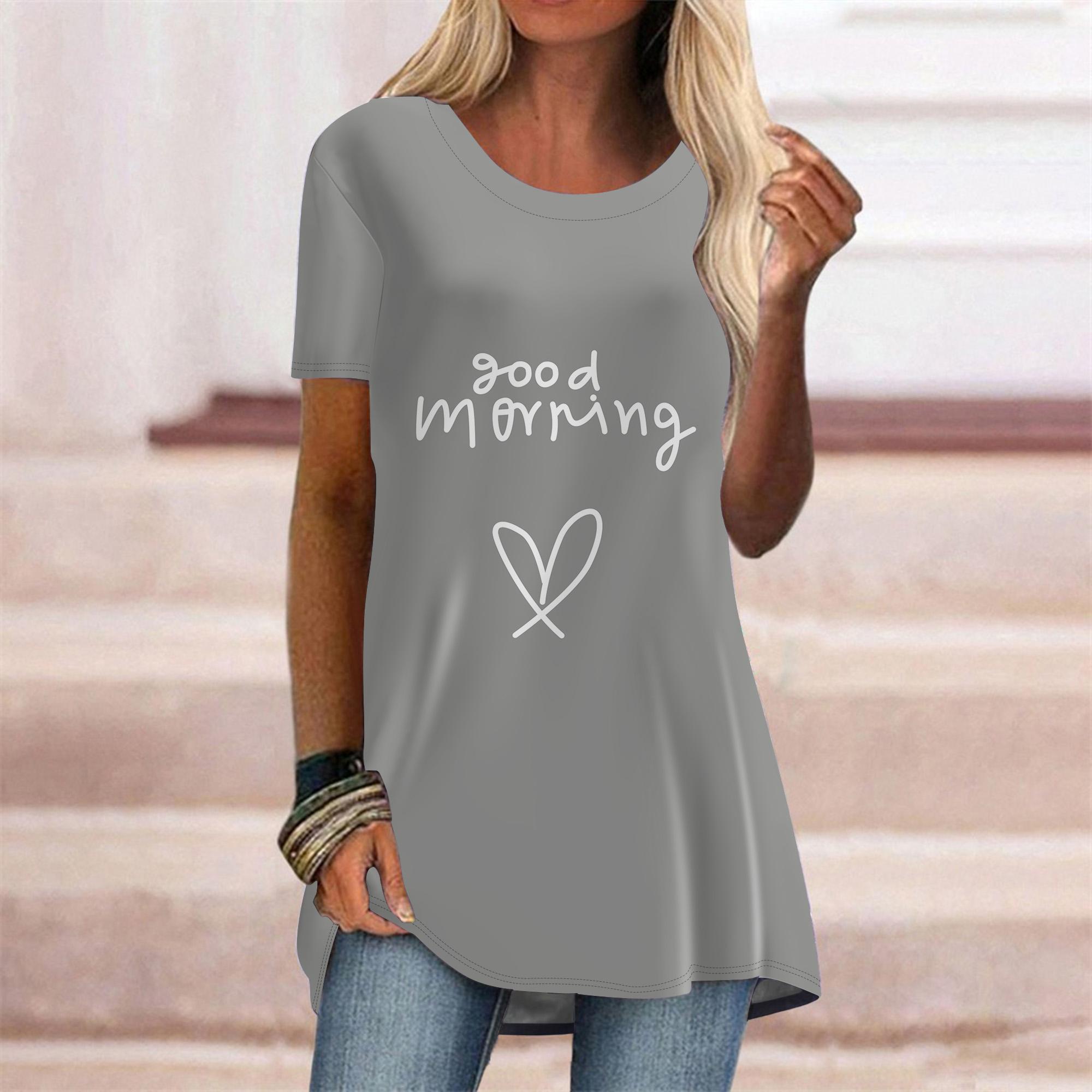 Плюс размер женская летняя розовая горошек с буквенным принтом удобная футболка с коротким рукавом и круглым воротником повседневные мешковатые футболки средней длины 8XL темно серый
Плюс размер женская летняя розовая горошек с буквенным принтом удобная футболка с коротким рукавом и круглым воротником повседневные мешковатые футболки средней длины 8XL темно серый