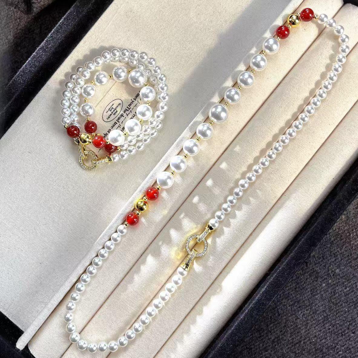 Vintage High Quality Artificial Crystal Pearl Natural Chalcedony Gradual Change Size Sweater Chain Necklace Collarbone
Vintage High Quality Artificial Crystal Pearl Natural Chalcedony Gradual Change Size Sweater Chain Necklace Collarbone