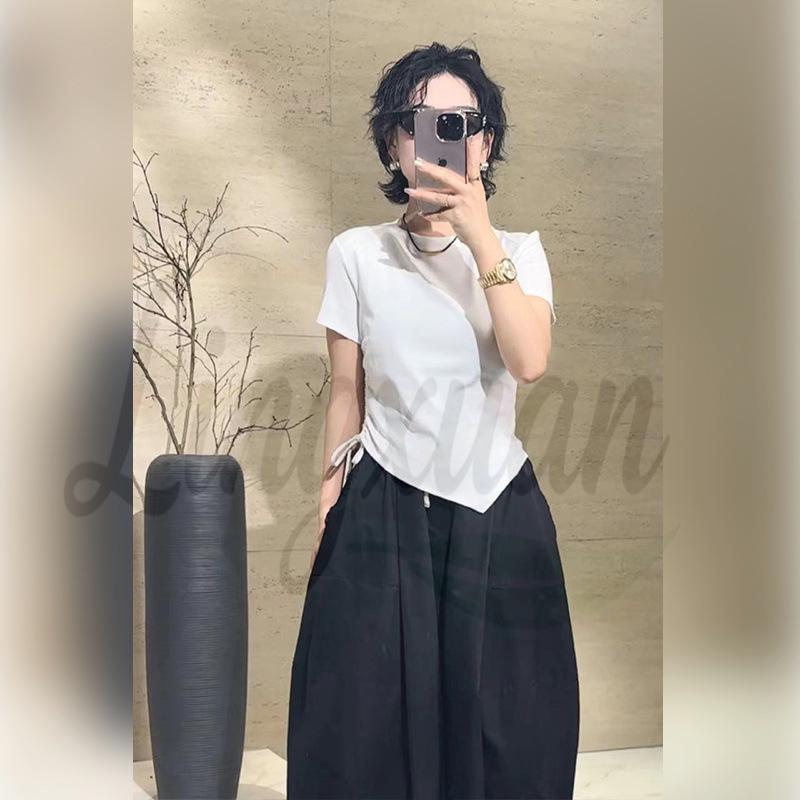 Women s French Chic Irregular Drawstring Short-Sleeve T-Shirt L белый
Women s French Chic Irregular Drawstring Short-Sleeve T-Shirt L белый