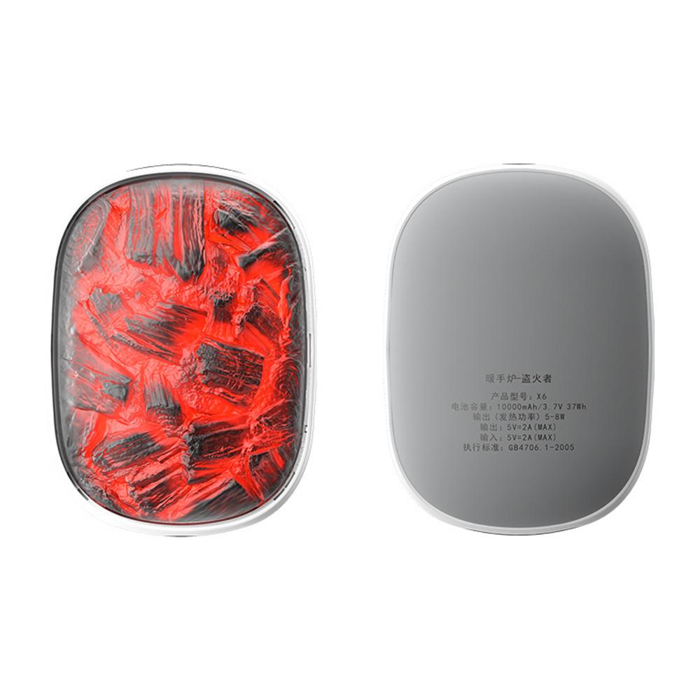 X6 10000mAh Power Bank 3-Gear Temperature Charcoal Fire Design Winter Electric Hand Warmer White
X6 10000mAh Power Bank 3-Gear Temperature Charcoal Fire Design Winter Electric Hand Warmer White