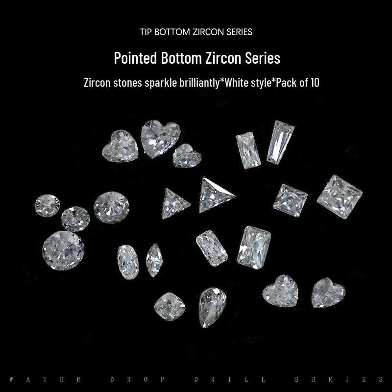 Nail Art Rhinestones: 10pcs 5A Zircon Diamonds in Marquise, Teardrop, Heart, and Square Shapes
Nail Art Rhinestones: 10pcs 5A Zircon Diamonds in Marquise, Teardrop, Heart, and Square Shapes
