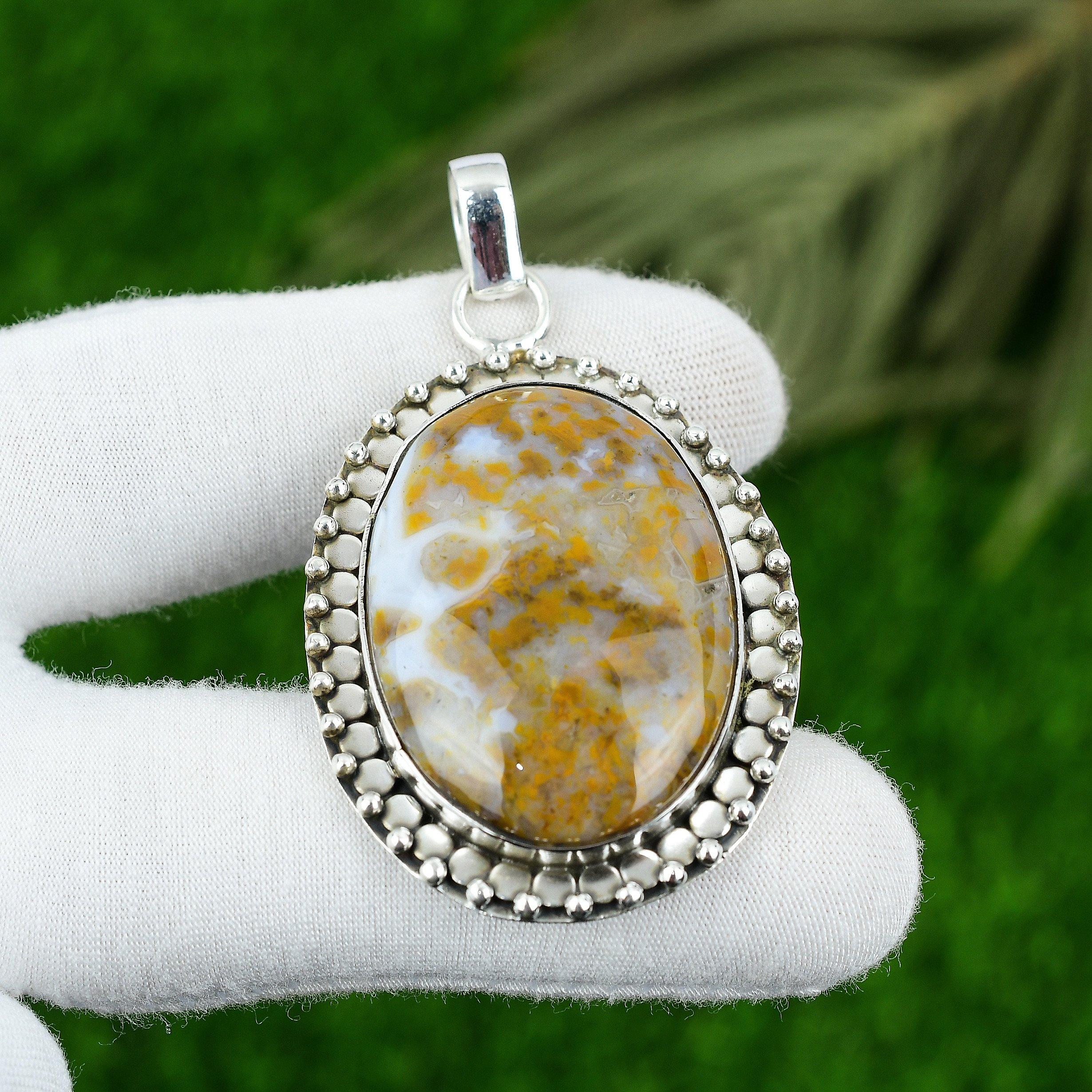 Natural Polka Dot Agate Gemstone Pendant 925 Sterling Silver Jewelry For Girls
Natural Polka Dot Agate Gemstone Pendant 925 Sterling Silver Jewelry For Girls
